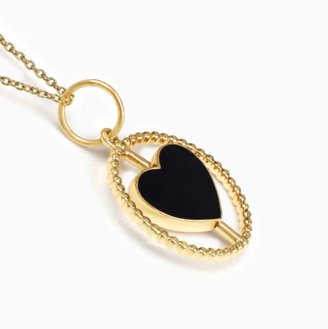 925 Sterling Silver Stylish Self Love Design CZ Stones Gold Plated Pendant With Chain For Women By Kesardeep